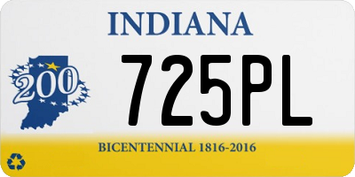 IN license plate 725PL