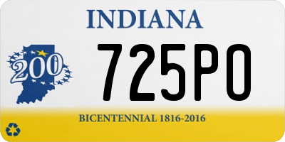 IN license plate 725PO