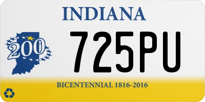 IN license plate 725PU