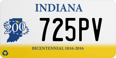 IN license plate 725PV