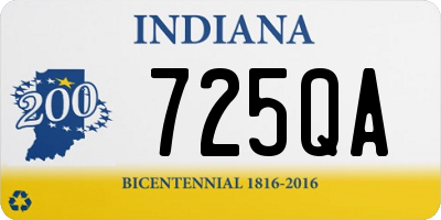 IN license plate 725QA