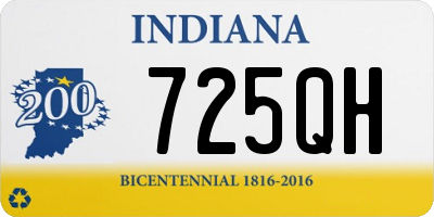 IN license plate 725QH