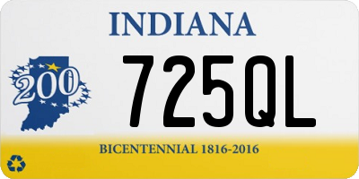 IN license plate 725QL