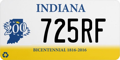 IN license plate 725RF