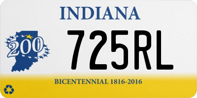 IN license plate 725RL