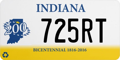 IN license plate 725RT