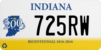 IN license plate 725RW