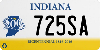 IN license plate 725SA