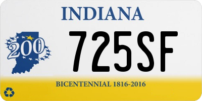 IN license plate 725SF