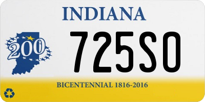 IN license plate 725SO