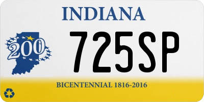 IN license plate 725SP