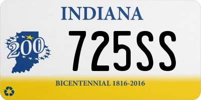 IN license plate 725SS