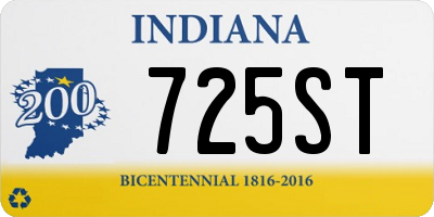 IN license plate 725ST