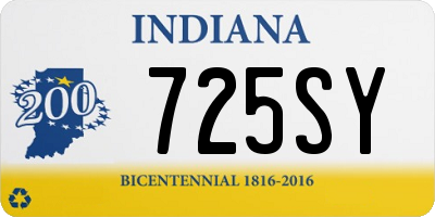 IN license plate 725SY