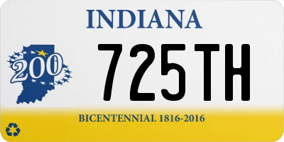 IN license plate 725TH