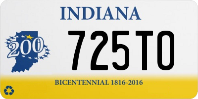 IN license plate 725TO