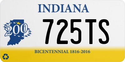 IN license plate 725TS