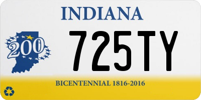 IN license plate 725TY