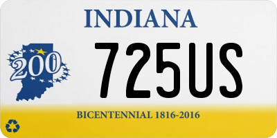 IN license plate 725US