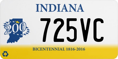 IN license plate 725VC