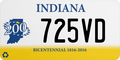 IN license plate 725VD