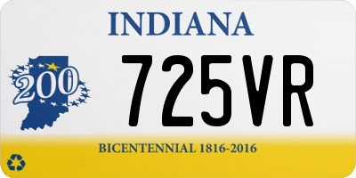 IN license plate 725VR