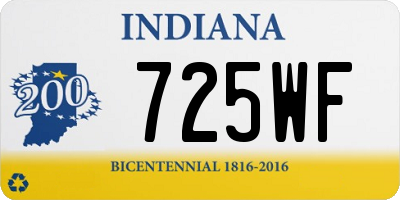 IN license plate 725WF