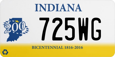 IN license plate 725WG