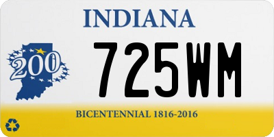 IN license plate 725WM