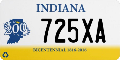 IN license plate 725XA