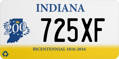 IN license plate 725XF