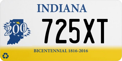 IN license plate 725XT