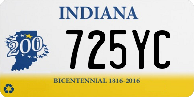 IN license plate 725YC