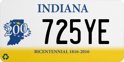 IN license plate 725YE