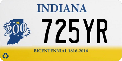 IN license plate 725YR