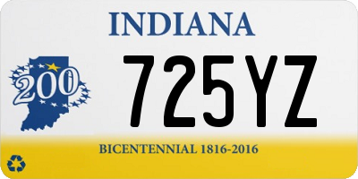 IN license plate 725YZ