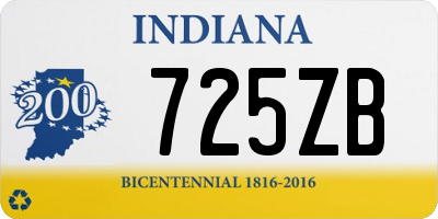 IN license plate 725ZB