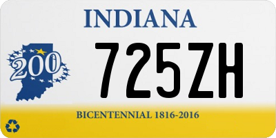 IN license plate 725ZH