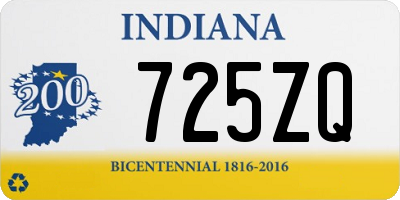 IN license plate 725ZQ