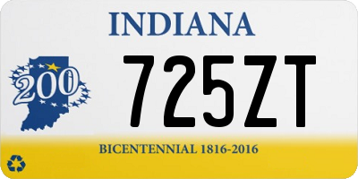 IN license plate 725ZT