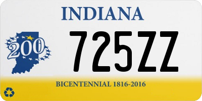 IN license plate 725ZZ