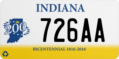 IN license plate 726AA