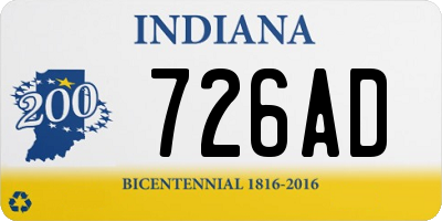 IN license plate 726AD