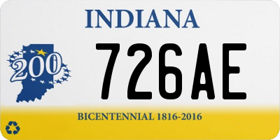 IN license plate 726AE