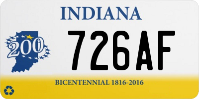 IN license plate 726AF