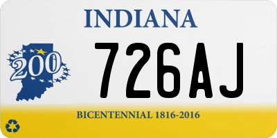 IN license plate 726AJ