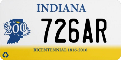 IN license plate 726AR