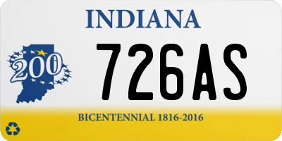 IN license plate 726AS