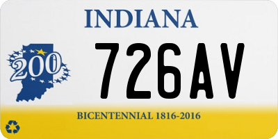 IN license plate 726AV