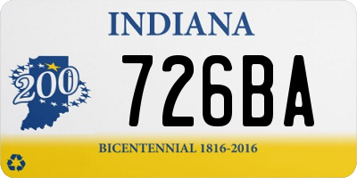 IN license plate 726BA